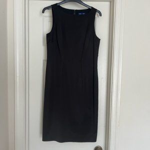 Martin & Osa dress size 6 black satin sheath mini sleeveless